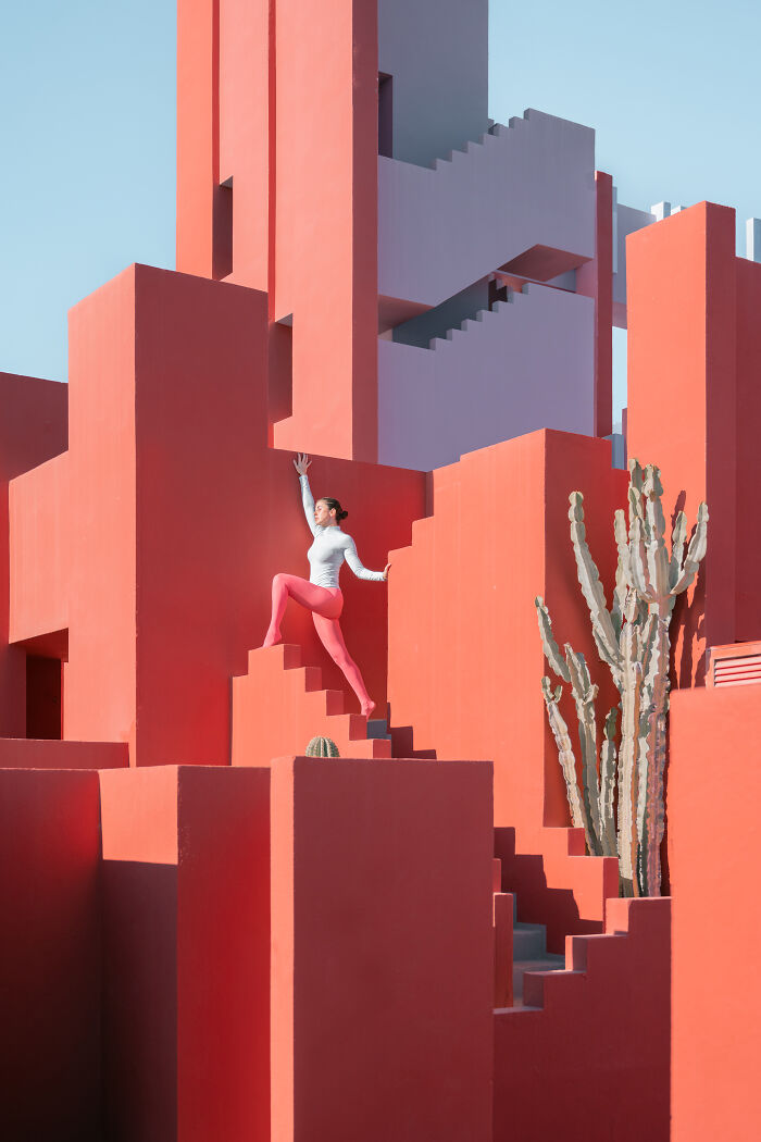 I Created A Series Of Self-Portraits At Ricardo Bofill’s Famous Muralla Roja (11 Pics)