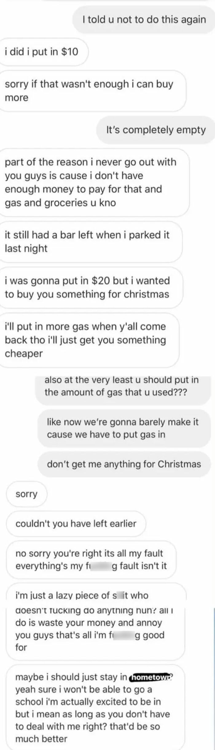 My Freeloading “Roommate” When I Asked That He Fill The Amount Of Gas Back Up In My Car That He Used To Go See His Boyfriend