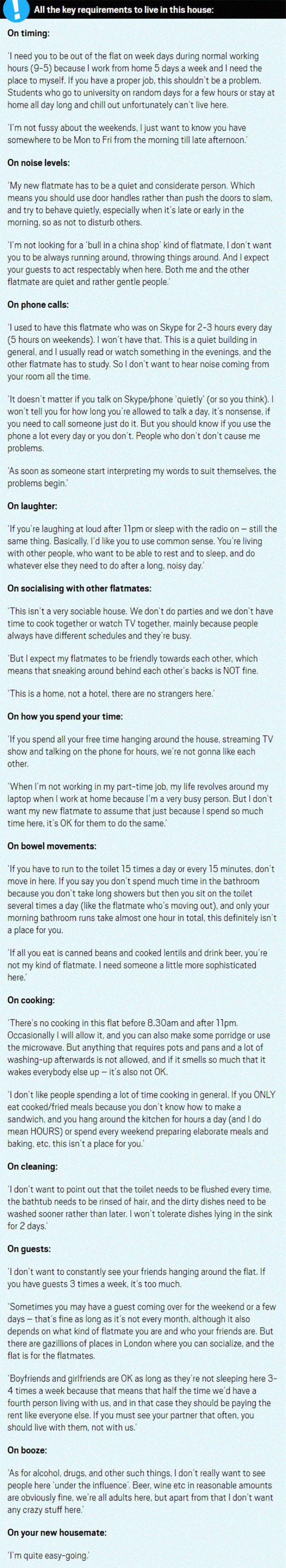 Looking For A Roommate: I'm Quite Easy-Going