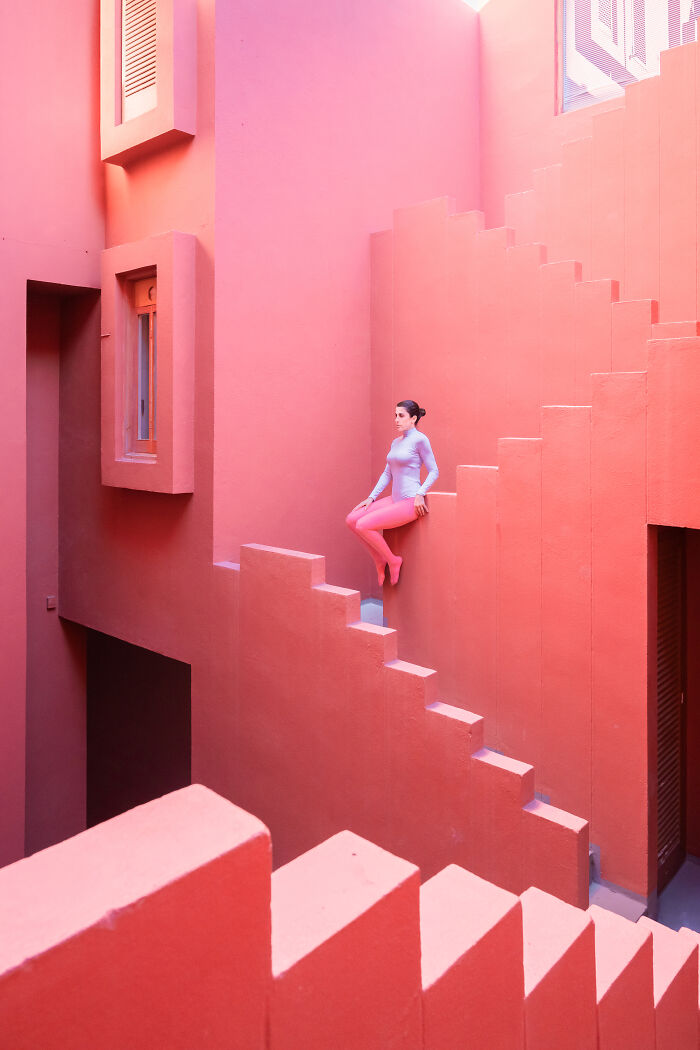 I Created A Series Of Self-Portraits At Ricardo Bofill’s Famous Muralla Roja (11 Pics)