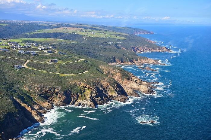 Bird view picture of Garden route near ocean