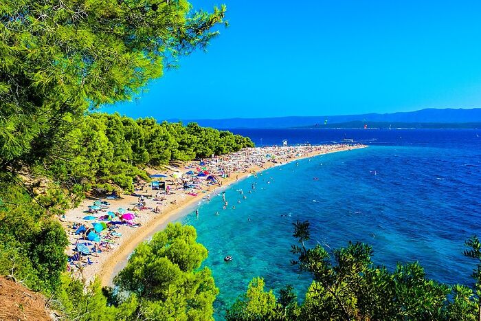 People in beach in Brač Island