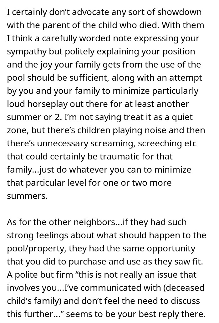 New Homeowners Refuse To Get Rid Of The Pool Their Neighbor's Kid Drowned In, Ask If They're Being Insensitive
