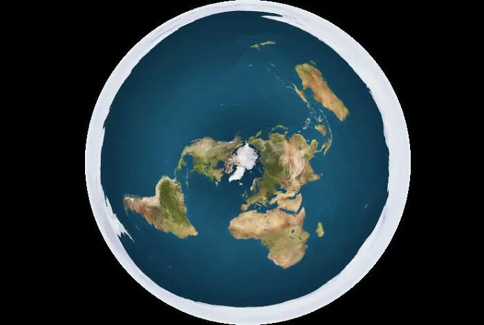 Flat Earth map illustration depicting a common myth people think is true.