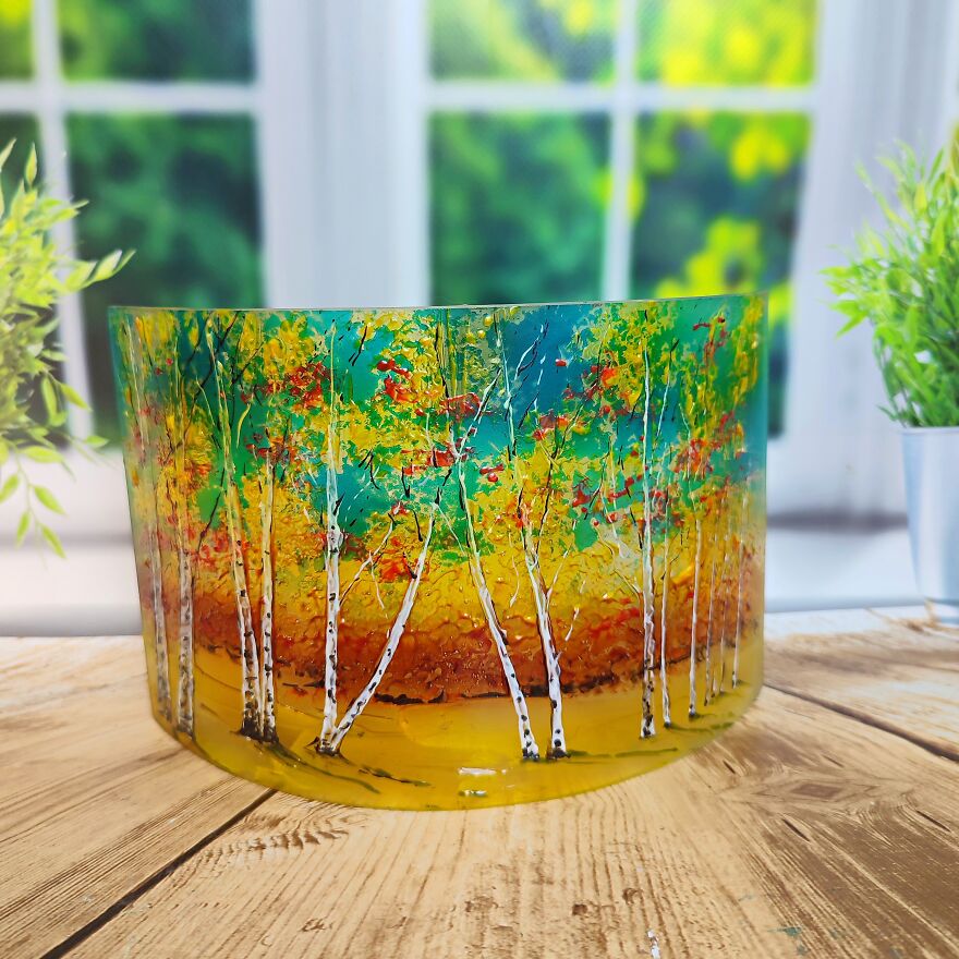 Painting Glass Birch Tree