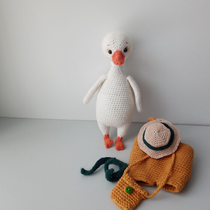I Crocheted A Goose In Yellow Dungarees