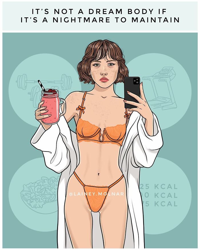 28 New Honestly Relatable Comics Revealing Societal Standards By Lainey Molnar