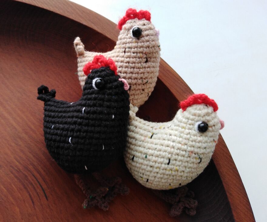I Love Spring And Birds, And I Made These Chickens Myself.