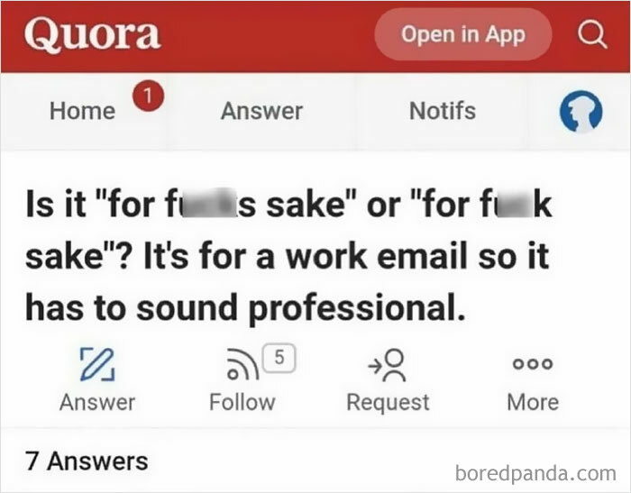 Quora post humorously questioning correct usage for a work email, related to Microsoft Excel memes.