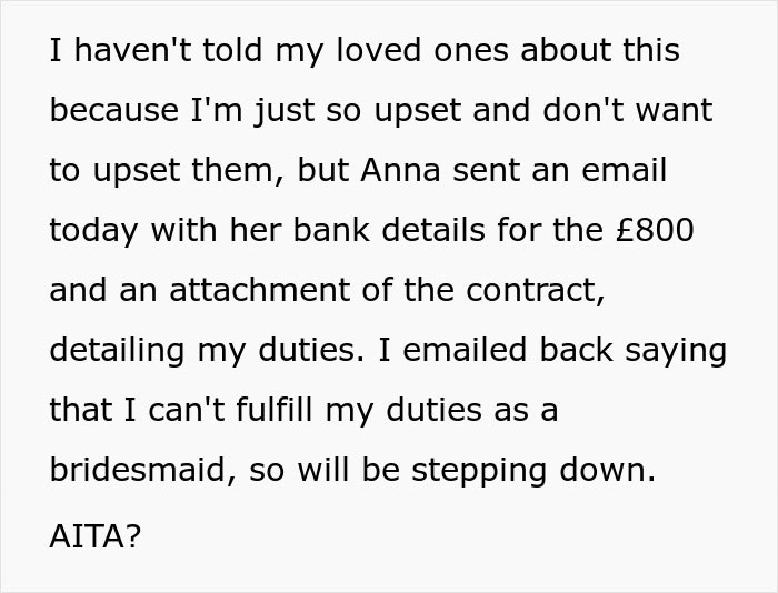 "Two Of The Bridesmaids Stormed Off": Woman Refuses To Participate In Wedding After Hearing Bride's Delusional Expectations, Gets Called All Kinds Of Rude Names