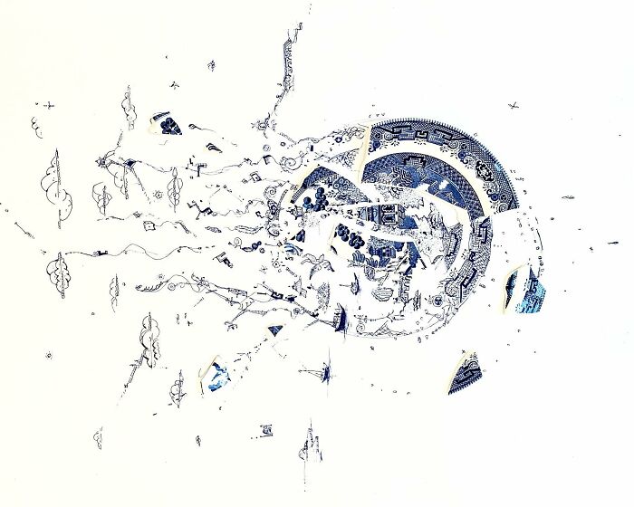 This Artist Is Rebuilding Broken Plates With His Incredible Drawings