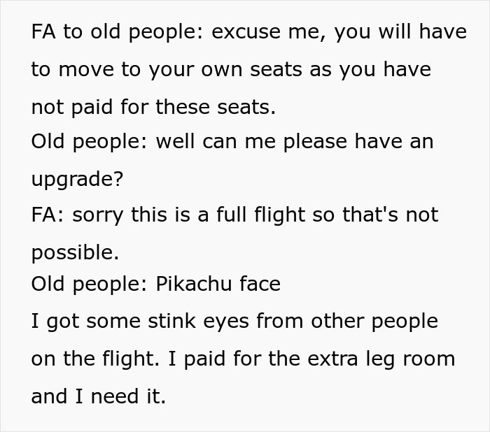 “I Paid Extra For These Seats And Would Like To Sit In Them”: Man Gets Into Argument With Entitled Old Couple Over Plane Seats “I Paid Extra For These Seats And Would Like To Sit In Them”: Man Gets Into Argument With Entitled Old Couple Over Plane Seats