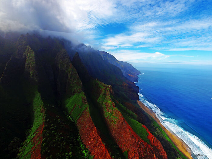 Mountains with ocean in Kauai