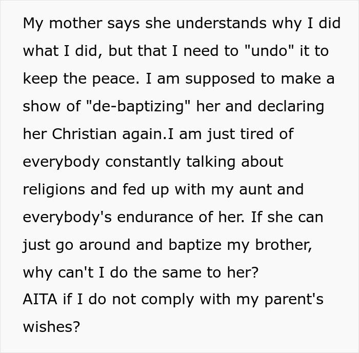 "Someone Has To Save The Boy": Religious Woman Baptizes Her Nephew Behind Everyone's Back, Receives Hilarious Revenge