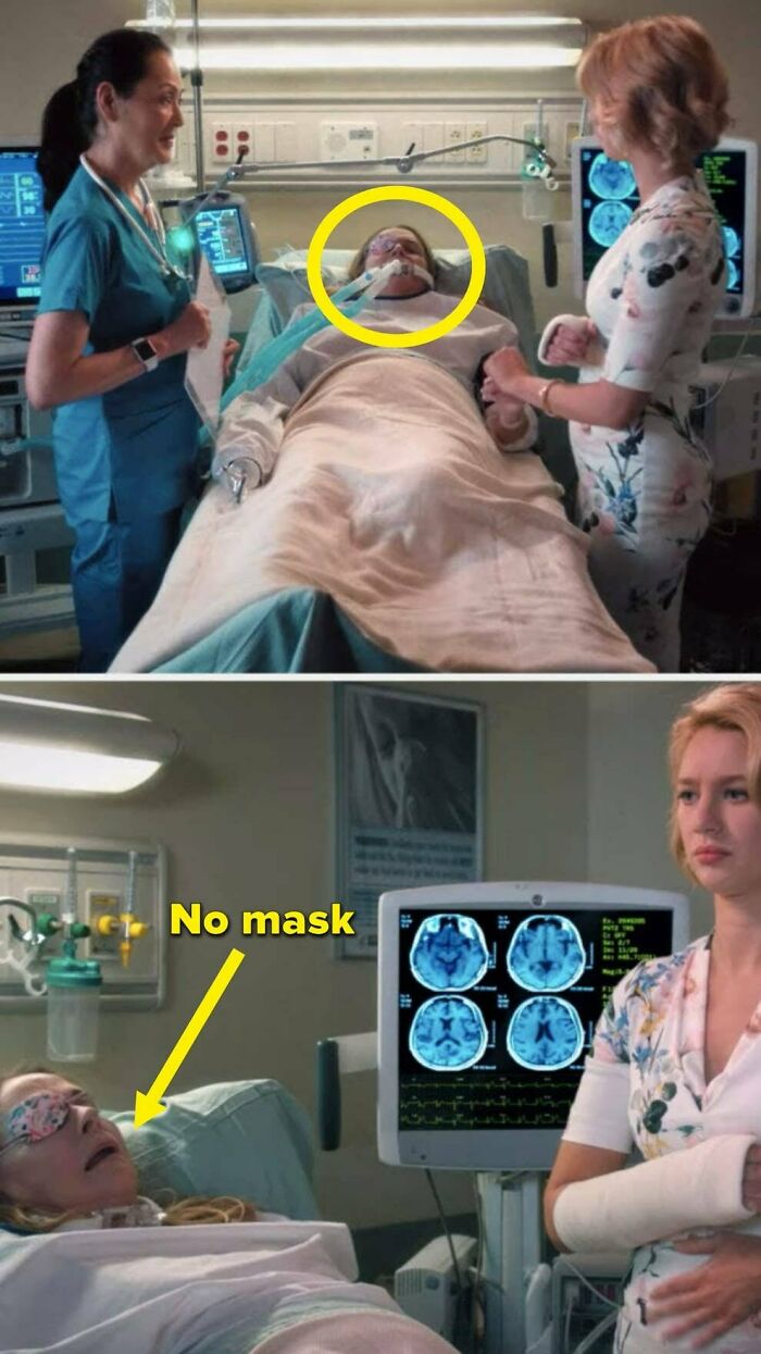 On Jane The Virgin, Petra's Mom Is In The Hospital With A Breathing Mask On... Except It's Not There In The Next Shot We See Her In