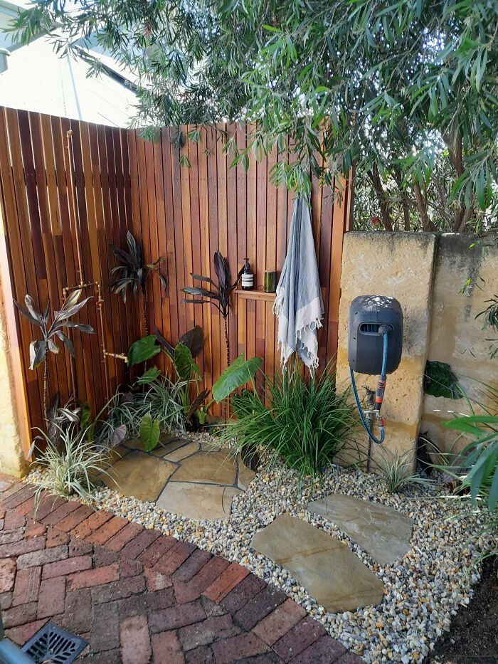 (Almost) Finished Outdoor Shower Today