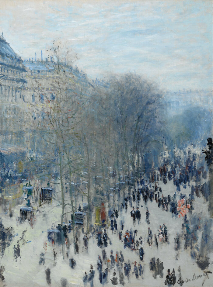 Boulevard des Capucines by Claude Monet, oil on canvas, 1873-1874