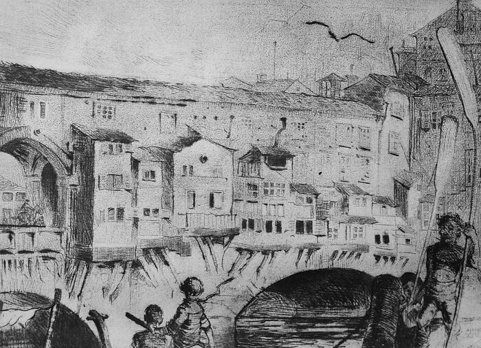 Ponte Vecchio painting by Unknown author