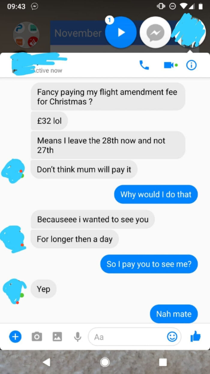 When Your Younger Sister Who Lives Rent And Bill Free, With A Job, Wants You To Pay To See Her