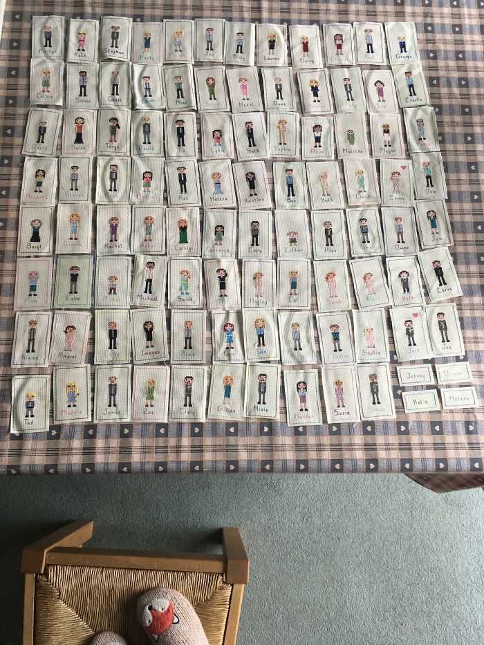 I Cross Stitched All Our Guests For Our Place Names