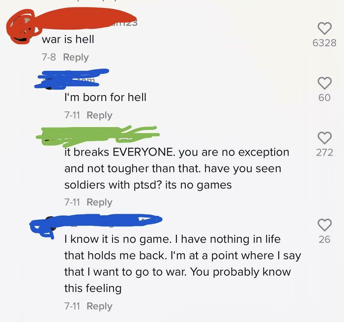 “I Want To Go To War”