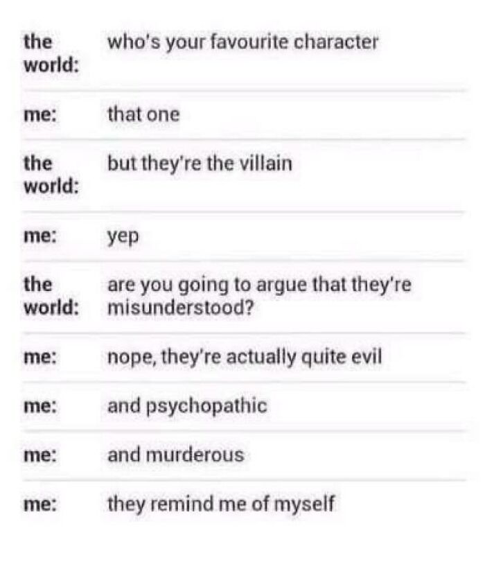 The Villain Reminds Him Of Himself