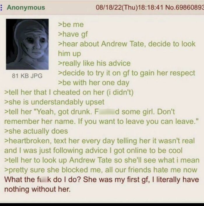 Every Time You Listen To Andrew Tate Your Jawline And Hairline Recedes