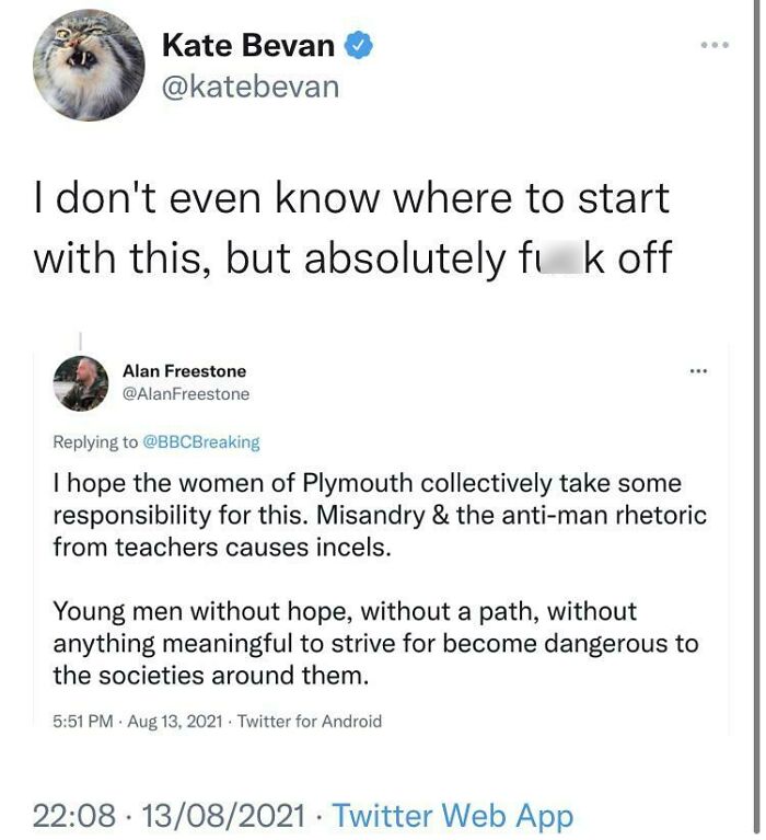 “I Hope The Women Of Plymouth Collectively Take Responsibility For A Man’s Homicidal Rampage”