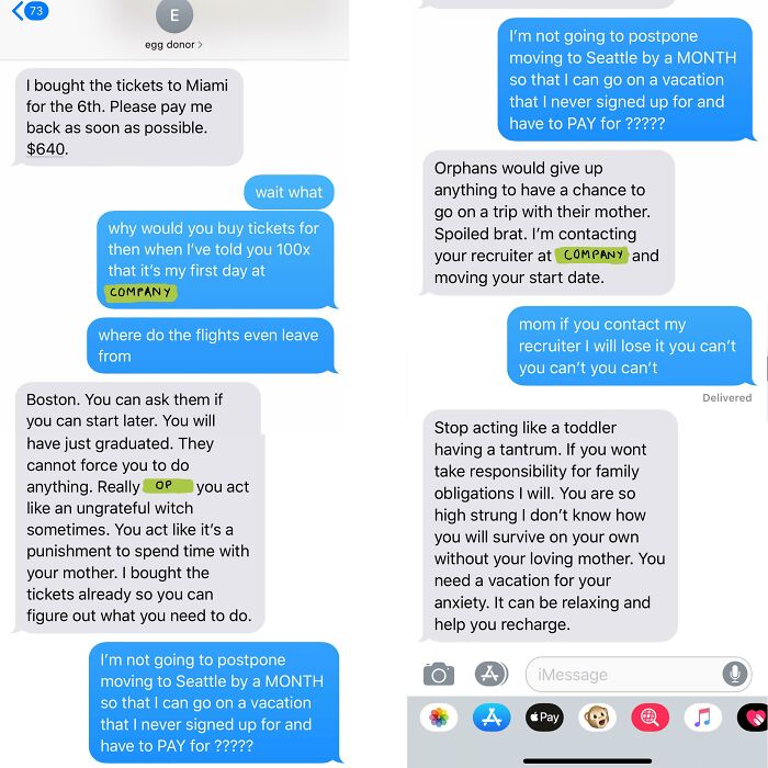 I Thought I Found An Airtight Escape From My Abusive Family In The Form Of A Great Job On The Opposite Coast. Guess Not. Ploy #397866 To Keep Me From Leaving: Unannounced Vacation That Conveniently Starts On The Same Day As My Job!
