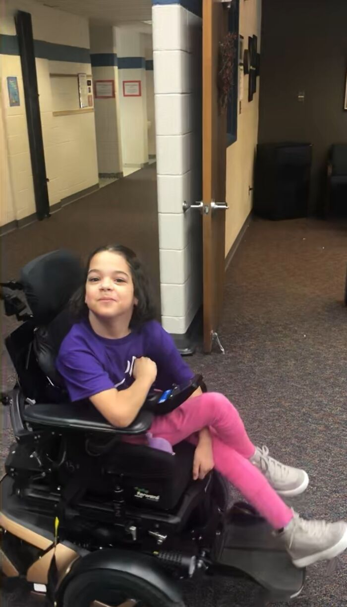 My Granddaughter Learning To Use A Power Wheelchair