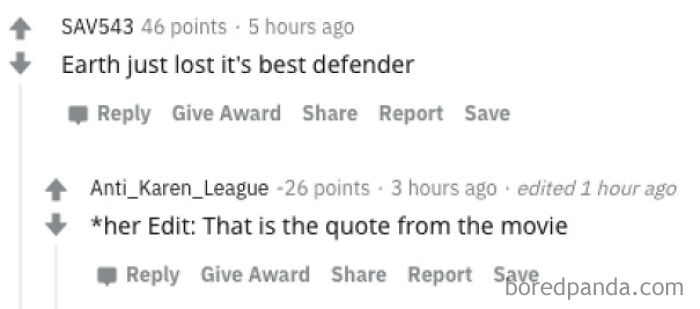 Gets Downvoted For Correctly Quoting Movie