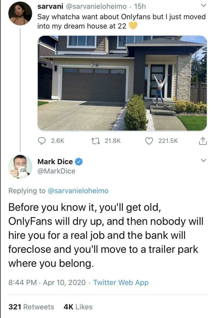 Imagine Being This Fragile About A Girl Buying A Home