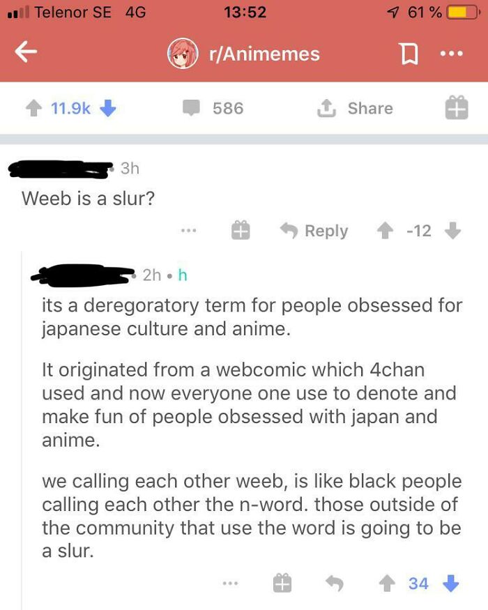 “Weebs Callings Each Other Weebs Is Like Black People Calling Each Other The N-Word”