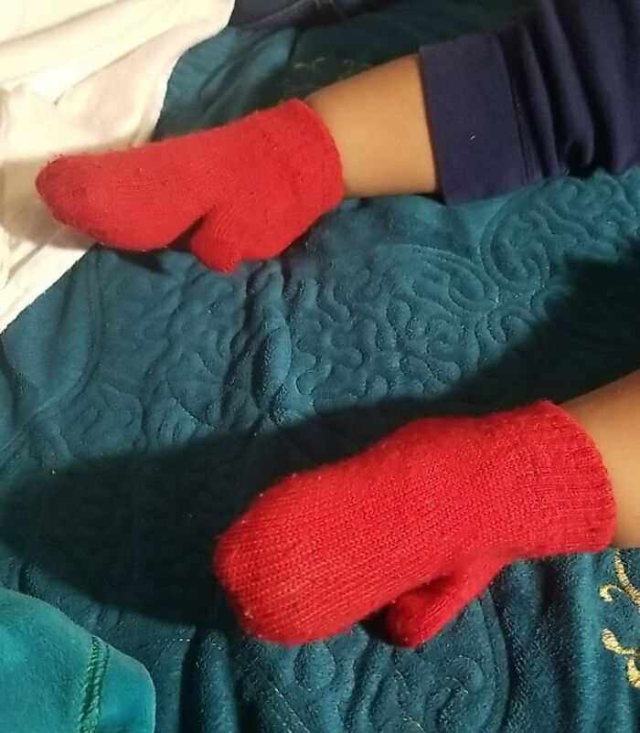 I Thought I Had Put Socks On My Son This Morning. Turns Out They Were Gloves. My Mother-In-Law Sent Me This