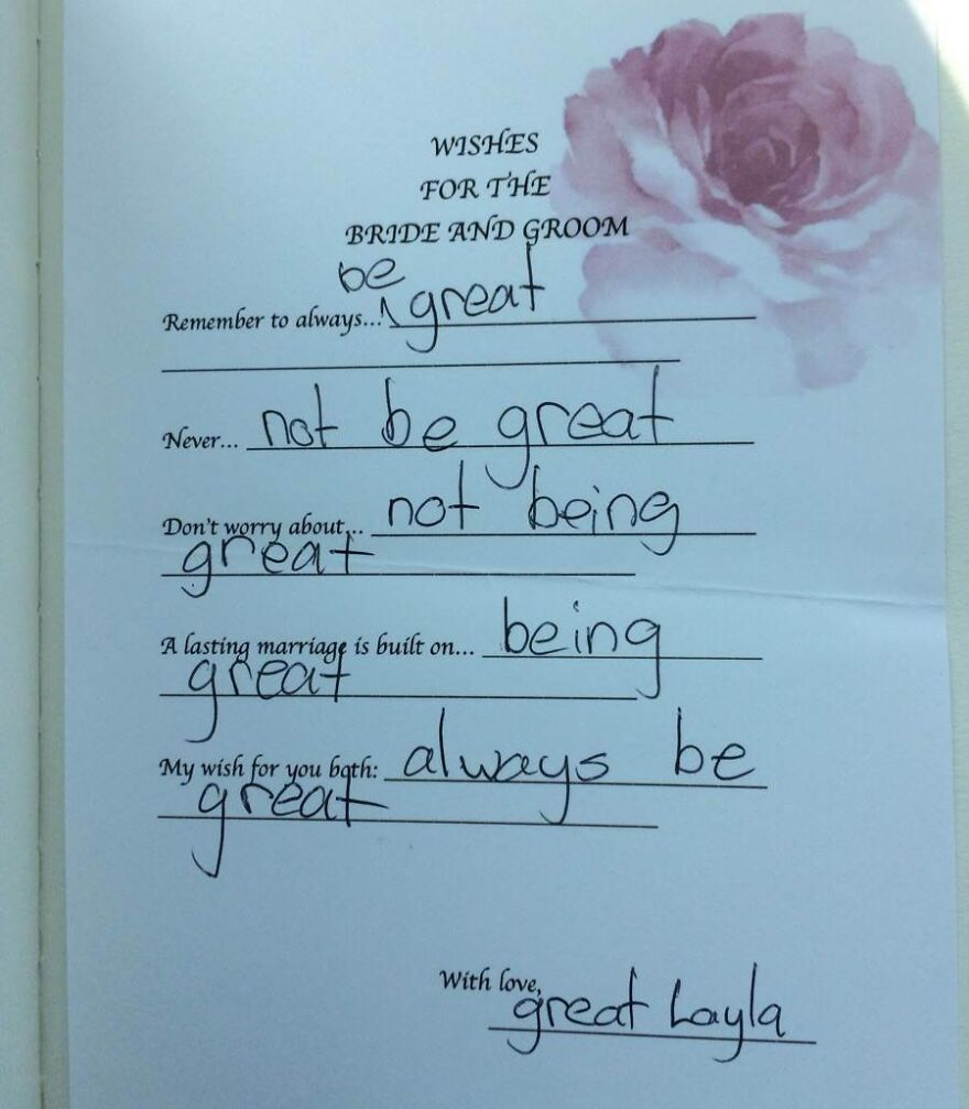 Got Married On Friday And My 11 Year Old Niece Left Me Great Advice!