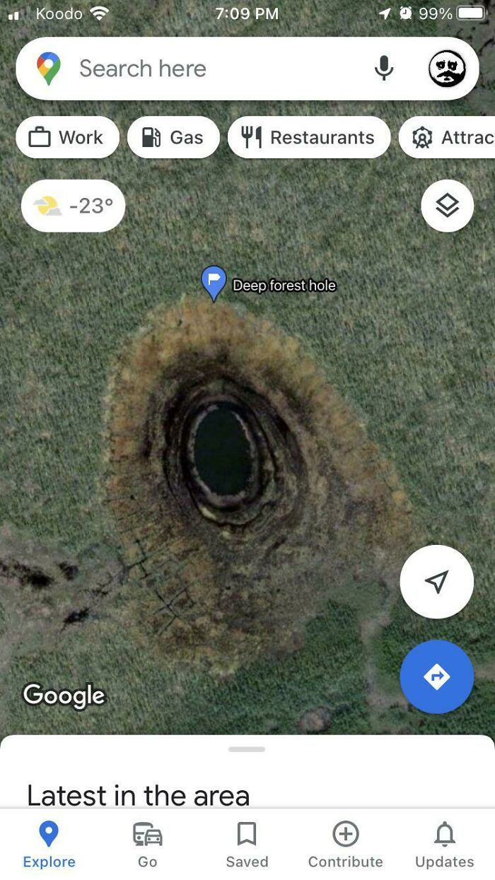 Deep Forest Hole (Russia). (67.8961230, 145.1598760)
