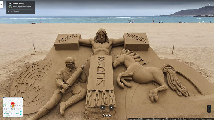 Strange Sand Sculpture On Google Maps!