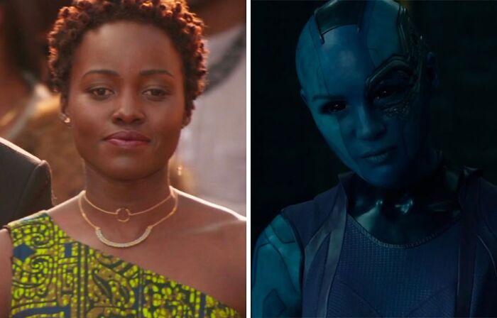 Lupita Nyong'o as Nakie and Karen Gillan as Nebula