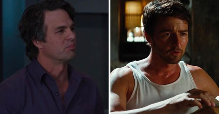 Mark Ruffalo as Hulk and Edward Norton as Hulk