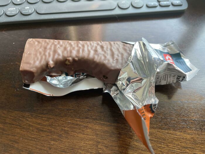 Opened A Clif Builder Bar To Find A Piece Taken Out
