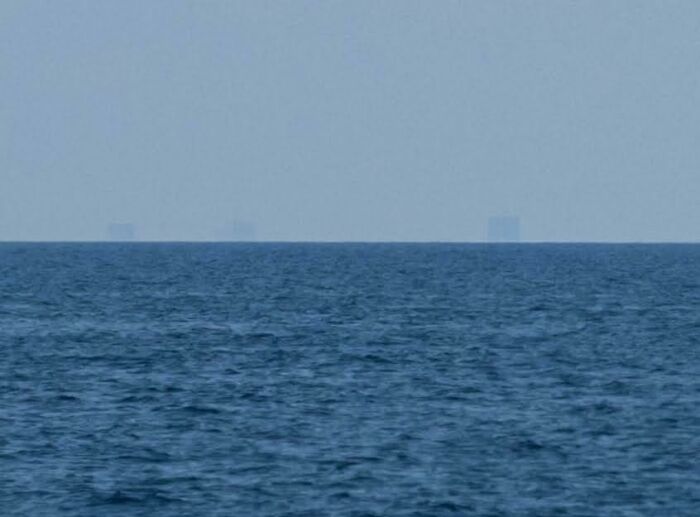 The Top Of The Boston Skyline Is Just Barely Visible From Cape Cod