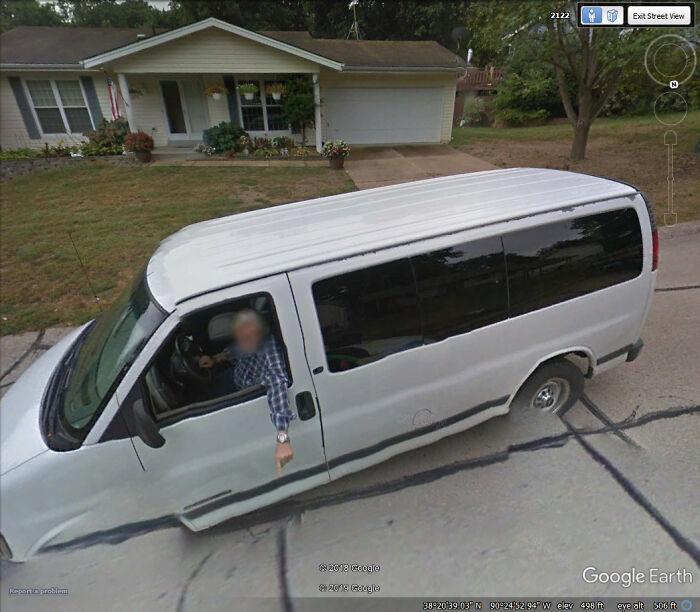 16 September 2013 - I Witnessed My Crazy Tin-Foil-Hat Neighbor Scream And Threaten To Sue The Google Street Car Driver If Photos Are Taken Of His House And Demands That Google Blur It Out (They Never Did Blur It)