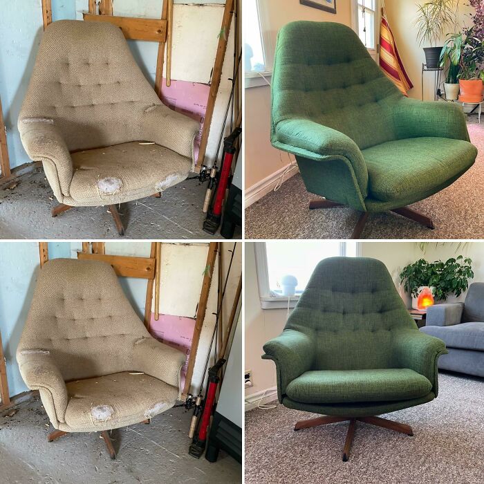 After Finding This Chair On The Curb Almost 4 Years Ago, I Finally Had The Means To Have It Reupholstered! Made In Denmark By Madsen & Schubell, It Reclines :)