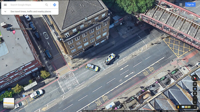 A Flipped Over Police Van In London