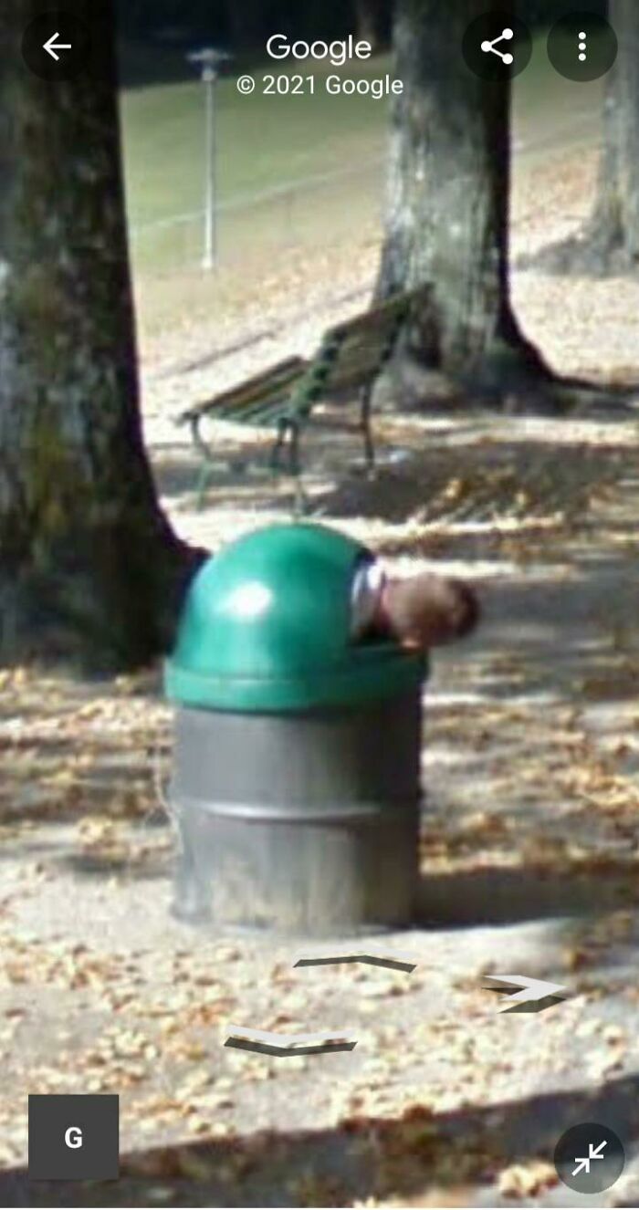 This Man In A Trash Can, Found In Some Park In Sweden