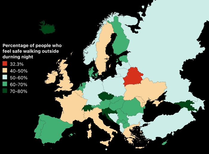 Percentage Of People Who Feel Safe Walking Outside At Night