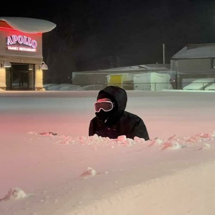 Meanwhile In Buffalo: This Person Is 6’ 4” Tall... Just Amazing, This Has Been The Most Snowfall In A 24 Hour Period In New York History