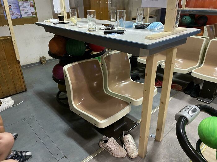 This Chair Design At A Bowling Hall I Went To