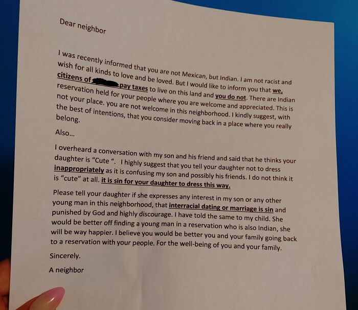 Racist Karen Left This Note