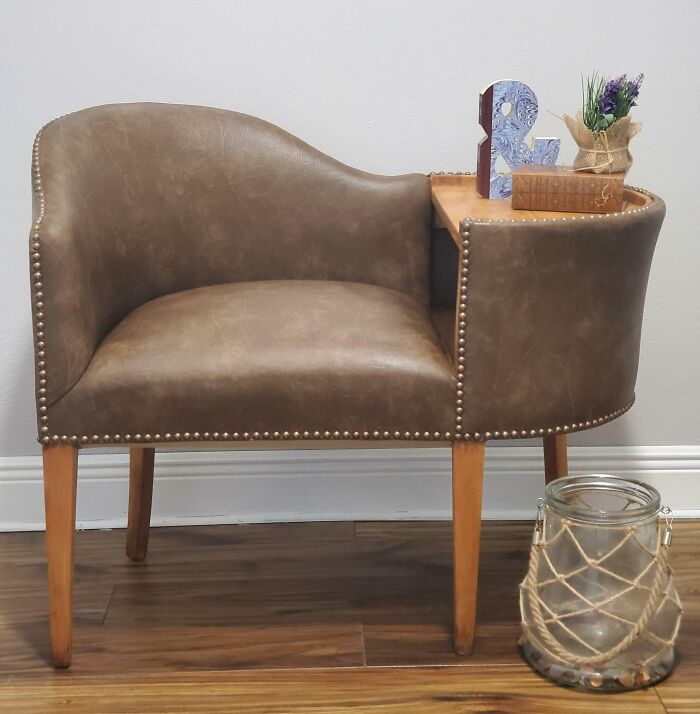 I Couldn't Figure Out How To Add To My Previous Post, But Here Is The Telephone Chair After Having It Reupholstered!